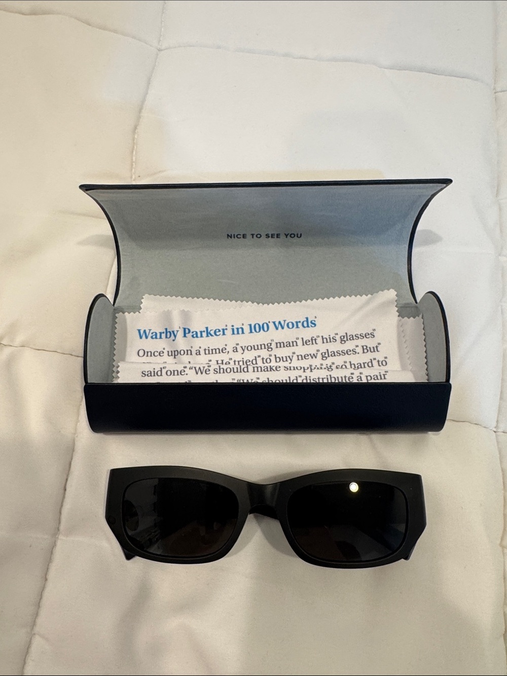 Warby Parker (Richie) Black Wide-Rectangle Women's Sunglasses